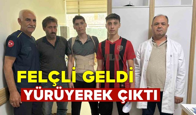 Felçli geldiği hastaneden yürüyerek çıktı