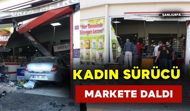 Fren yerine, gaze bastı ve araçla markete daldı