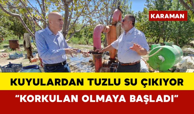 Karaman'da kuyulardan tuzlu su çıkmaya başladı, çiftçiler tedirgin