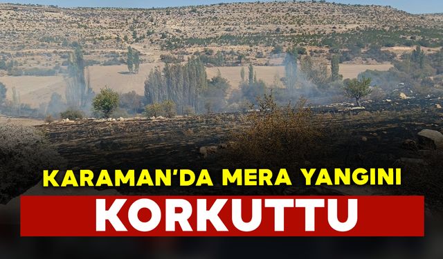 Karaman'da mera yangını korkuttu