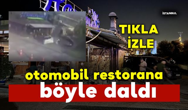 Otomobil restorana böyle daldı: o anlar kamerada