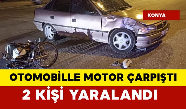 Otomobille motosiklet devrildi: 2 yaralı