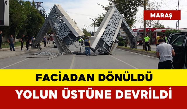 Yolun üstüne devrildi... Faciadan dönüldü