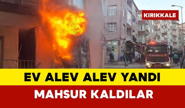 2 kişi yangında evde mahsur kaldı