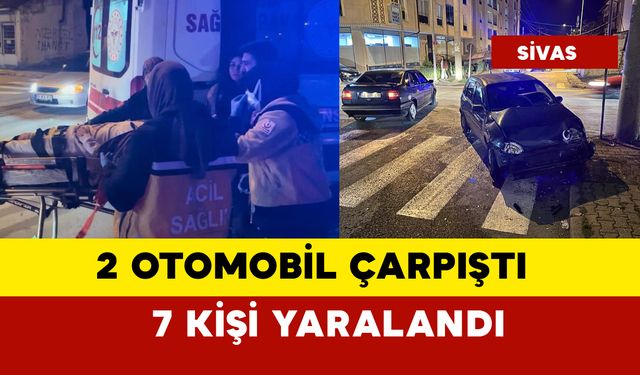 2 otomobil çarpıştı: 7 yaralı