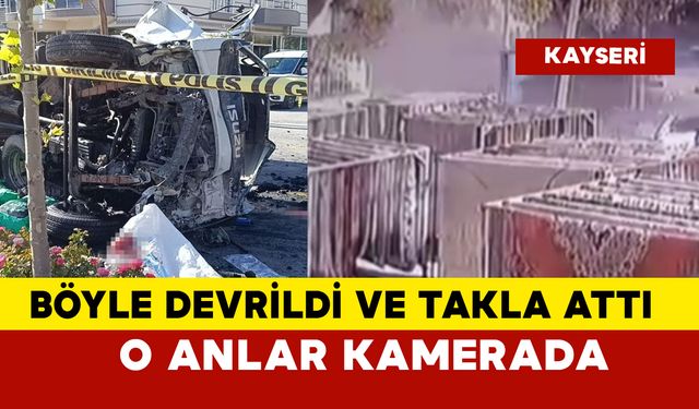 Kamyonetin freni patladı ve takla attı o anlar kamerada