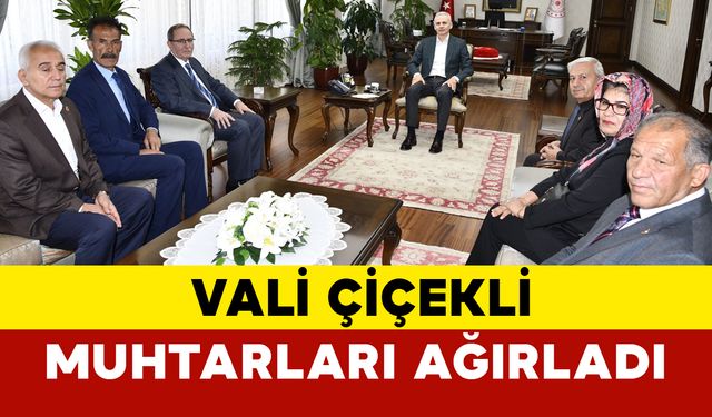 Karaman Valisi Çiçekli muhtarları ağırladı