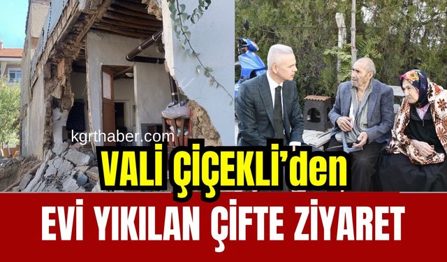 Karaman Valisi Çiçekli’den evi yıkılan aileye ziyaret