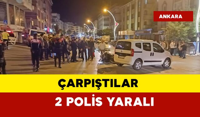 Kazada 2 polis memuru yaralandı