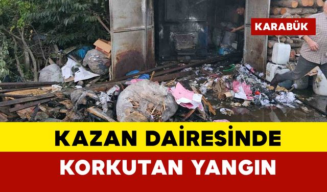 Kazan dairesinde korkutan yangın