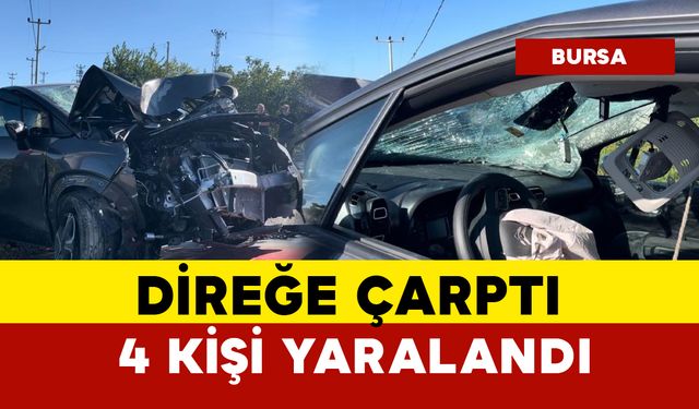 Kontrolden çıktı direğe girdi: 4 yaralı