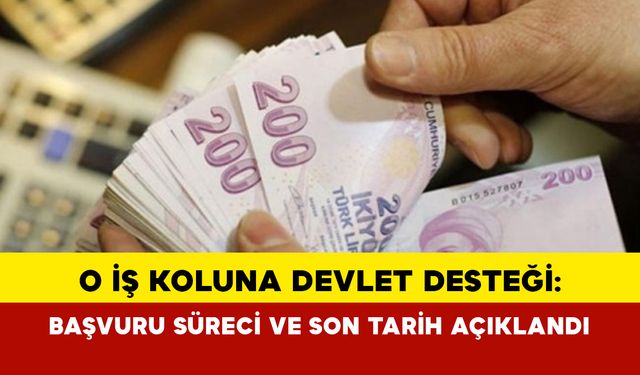 O iş koluna devlet desteği: Başvuru süreci ve son tarih açıklandı