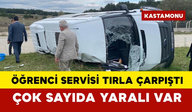 Öğrenci servisi tırla çarpıştı: çok sayıda yaralı var