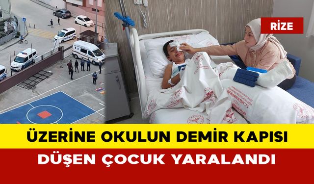 Okulda demir kapı altında kalan çocuk yaralandı