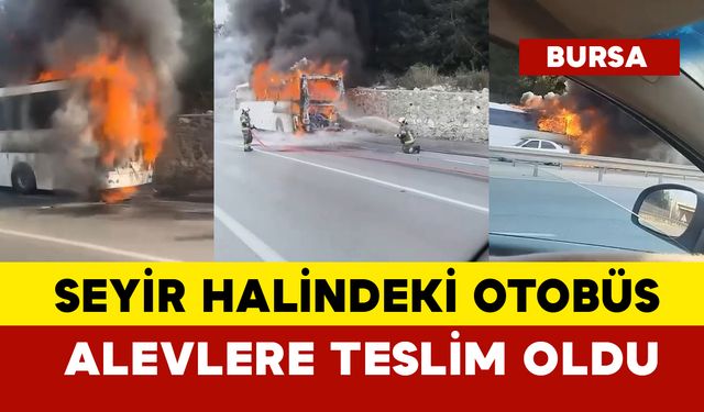 Otobüs seyir halinde alevlere teslim oldu