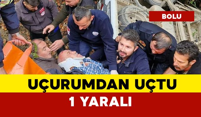 Otomobil 5 metre uçurumdan aşağı uçtu: 1 yaralı