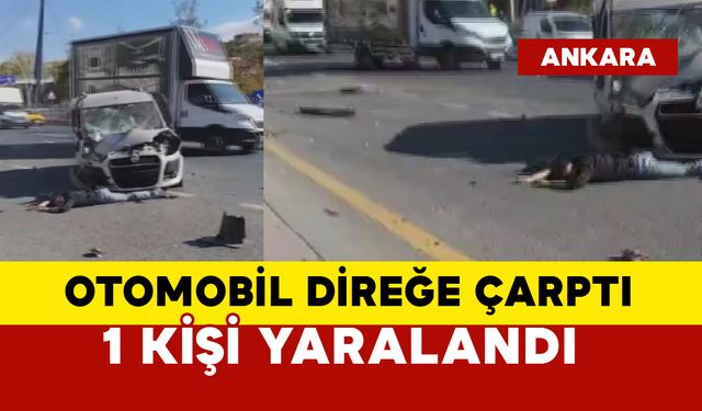 Otomobil aydınlatma direğine çarptı: 1 yaralı