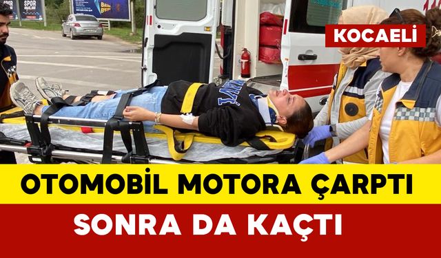 Otomobil motosiklete çarptı ve kaçtı