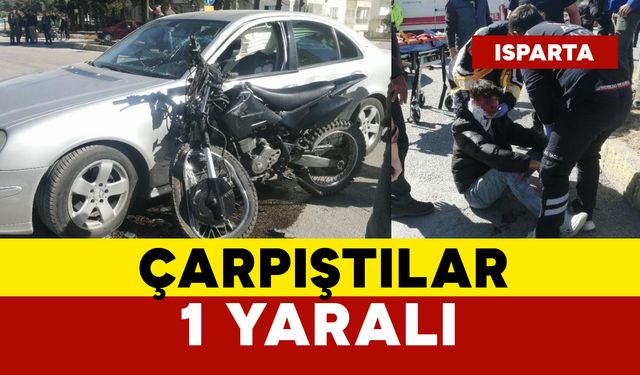 Otomobille motor çarpıştı: 1 yaralı