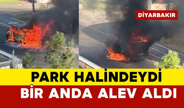 Park halindeki araç alevlere teslim oldu