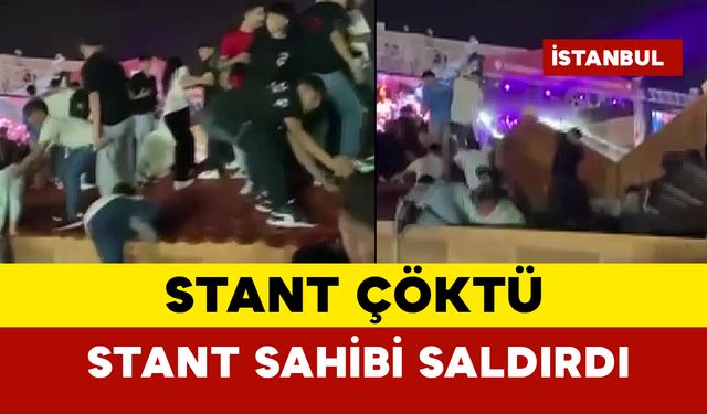 Stant çöktü... Stantın sahibi vatandaşlara saldırdı