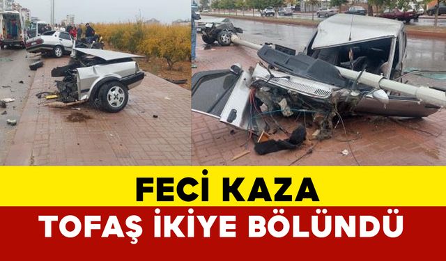 Antalya'da feci bir kaza: Tofaş ikiye bölündü