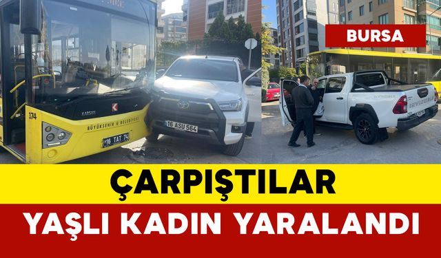 Belediye otobüsü ile kamyonet çarpıştı