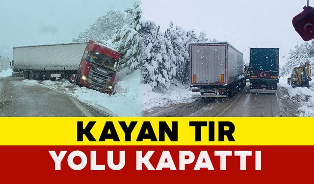 Bolu'da Kayan Tır Trafiği Aksattı