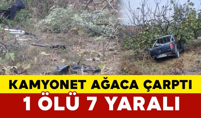 Bursa'da işçileri taşıyan kamyonet ağaca çarptı: 1 ölü, 7 yaralı