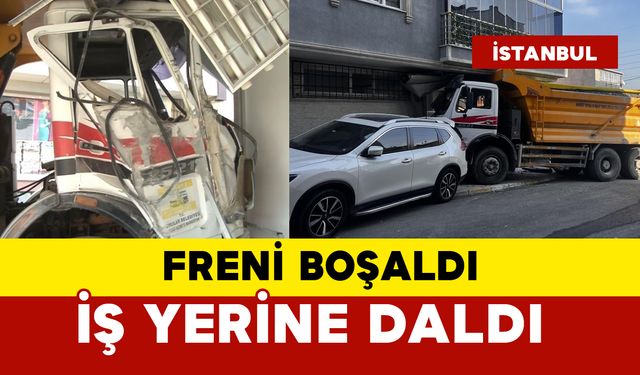 Freni boşaldı iş yerine daldı