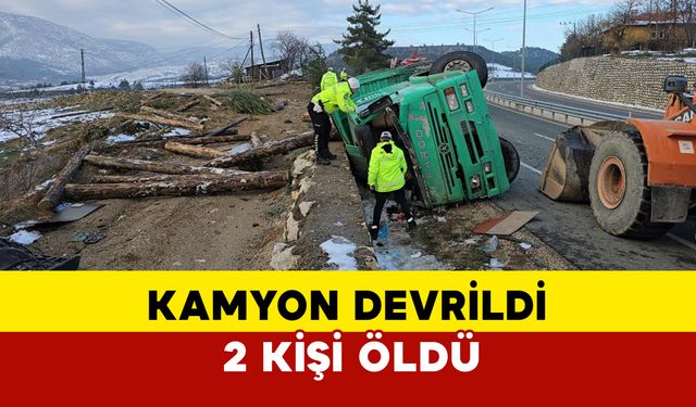 Karabük’te kamyon devrildi: 2 ölü