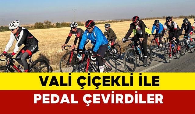 Karaman Valisi Çiçekli ile pedal çevirdiler