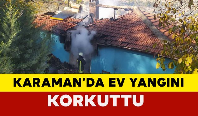 Karaman'da bahçe temizliği için yakılan ateş evi yaktı