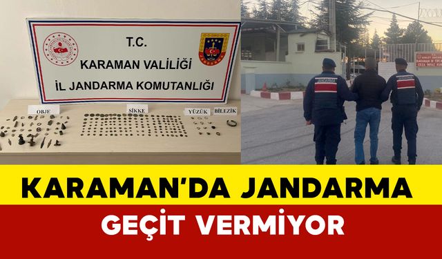 Karaman'da Jandarma'dan tarihi eser operasyonu