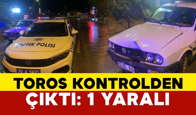 Karaman’da yağmurlu havada kontrolden çıkan otomobil ağaca çarptı: 1 yaralı