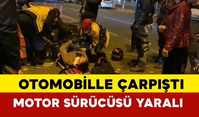 Kayseri Melikgazi’de Otomobilin Çarptığı Motosiklet Sürücüsü Yaralandı