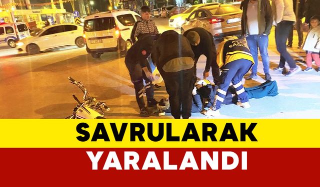 Konya'da motor sürücüsü savrularak yaralandı