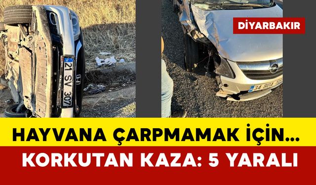 Korkutan kazada 5 kişi yaralandı