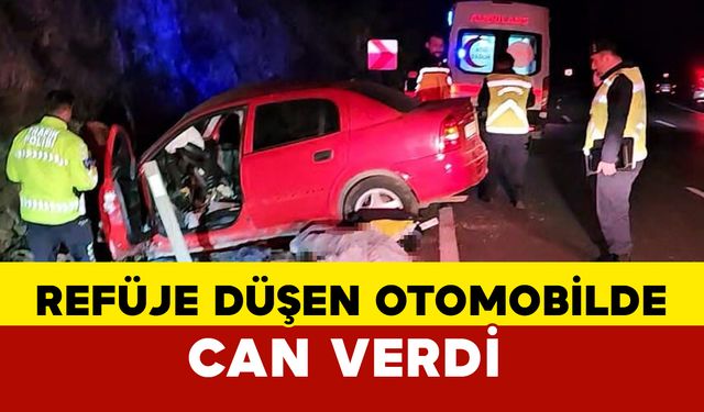 Refüje düşen otomobilinde can verdi