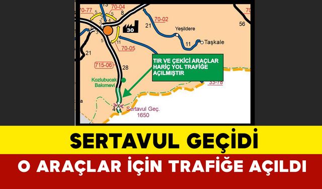 Sertavul Geçidi Küçük Araçlar İçin Trafiğe Açıldı