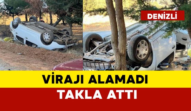 Takla attı şarampole yuvarlandı: 2 yaralı