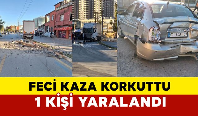 Tarsus’ta Trafik Kazasında Elektrik Direği Devrildi: 1 Yaralı