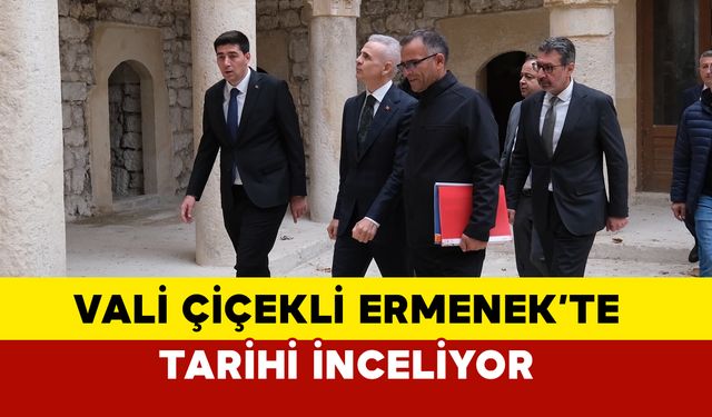 Vali Çiçekli Ermenek'in tarihini inceliyor