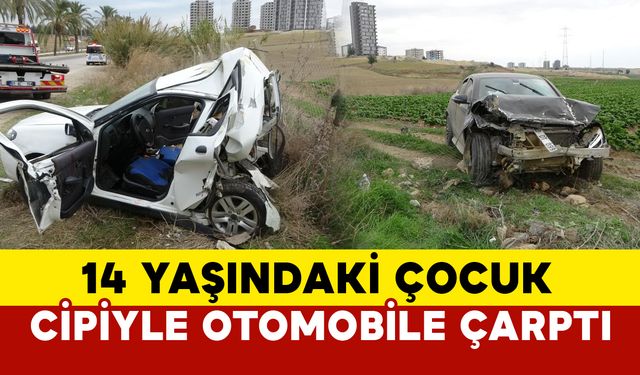 Adana’da 14 yaşındaki sürücü cipiyle otomobile çarptı: 1 ölü