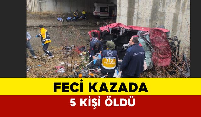 Ankara'da feci kazada otomobil şarampole uçtu: 5 ölü