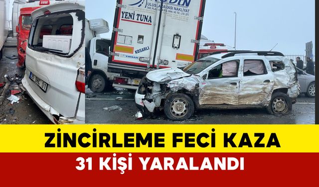 Bitlis-Tatvan Karayolunda Zincirleme Kaza: 25 Araç, 31 Yaralı