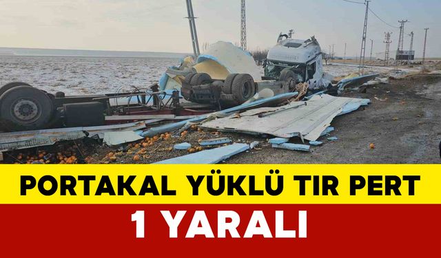 Bitlis'te portakal yüklü tır devrildi: 1 yaralı