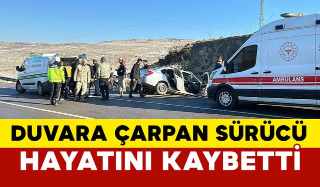 Duvara çarpan otomobilin sürücüsü hayatını kaybetti