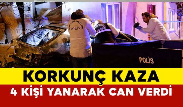 Edirne'de kaza sonrası alev alan otomobildeki 4 kişi yanarak öldü