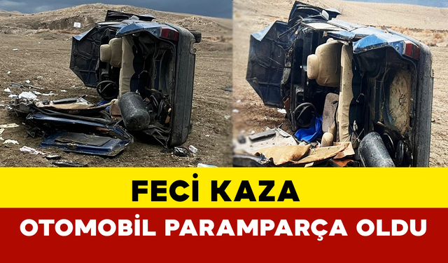 Feci kaza otomobil paramparça oldu